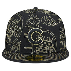 Chicago Cubs 59FIFTY Day Allover Fitted Hat - Black | New Era