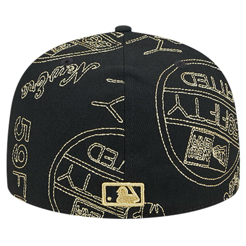 Chicago Cubs 59FIFTY Day Allover Fitted Hat - Black | New Era