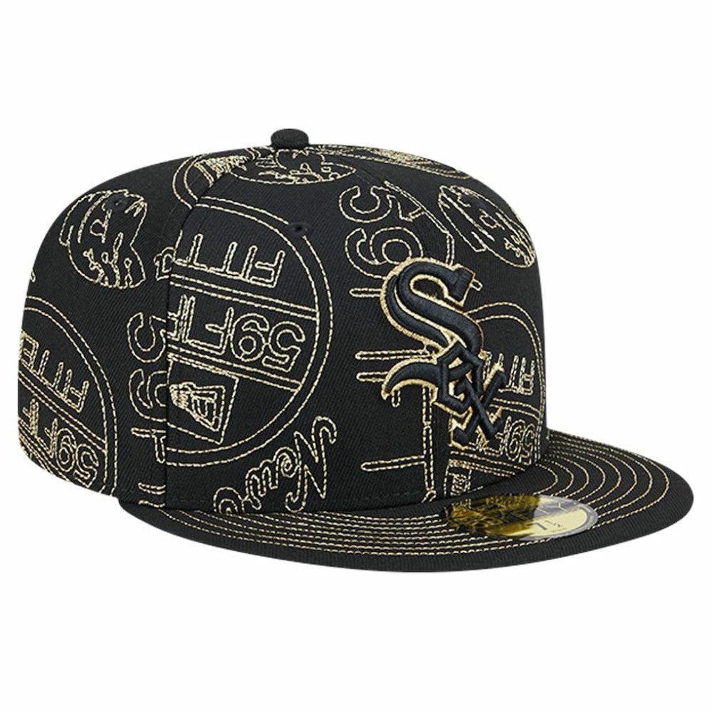 Chicago White Sox 59FIFTY Day Allover Fitted Hat - Black | New Era