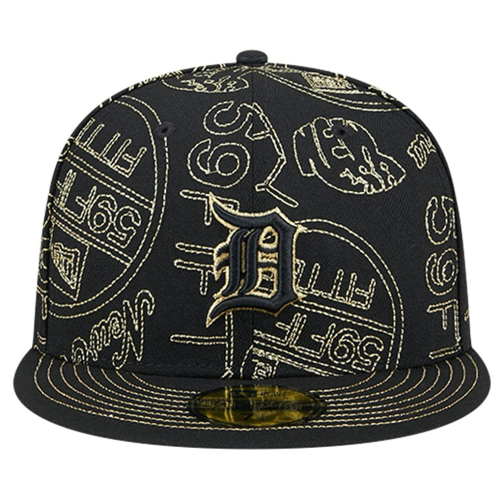 Detroit Tigers 59FIFTY Day Allover Fitted Hat - Black | New Era