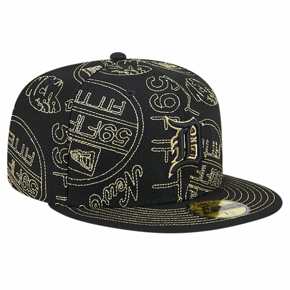 Detroit Tigers 59FIFTY Day Allover Fitted Hat - Black | New Era