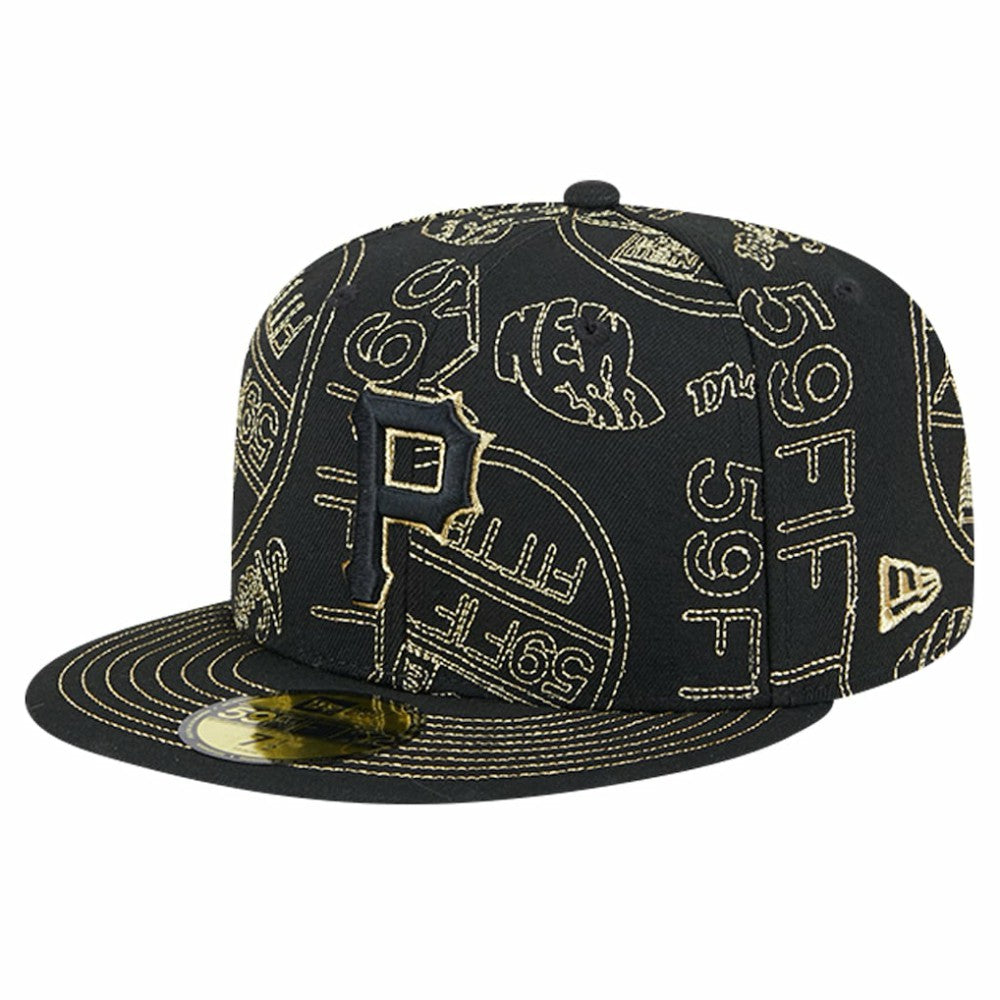 Pittsburgh Pirates 59FIFTY Day Allover Fitted Hat - Black | New Era