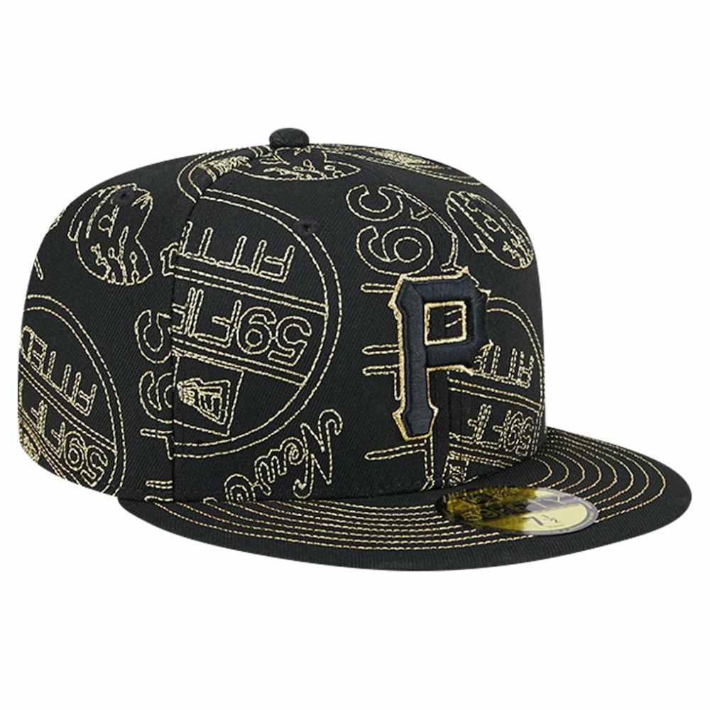 Pittsburgh Pirates 59FIFTY Day Allover Fitted Hat - Black | New Era