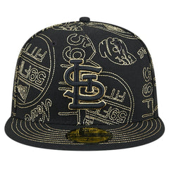 St. Louis Cardinals 59FIFTY Day Allover Fitted Hat - Black | New Era