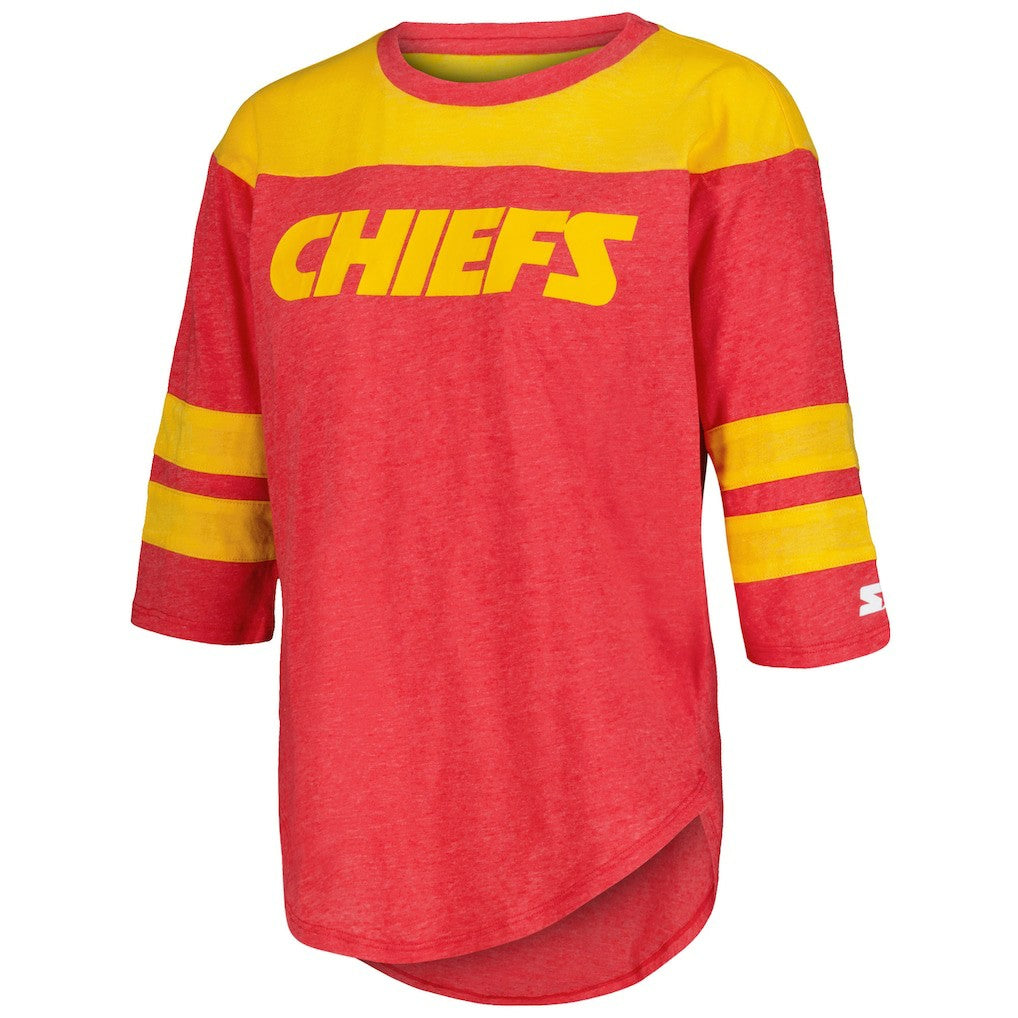 NFL Kansas City Chiefs Starter Women's Fullback Tri-Blend 3/4-Sleeve T-Shirt