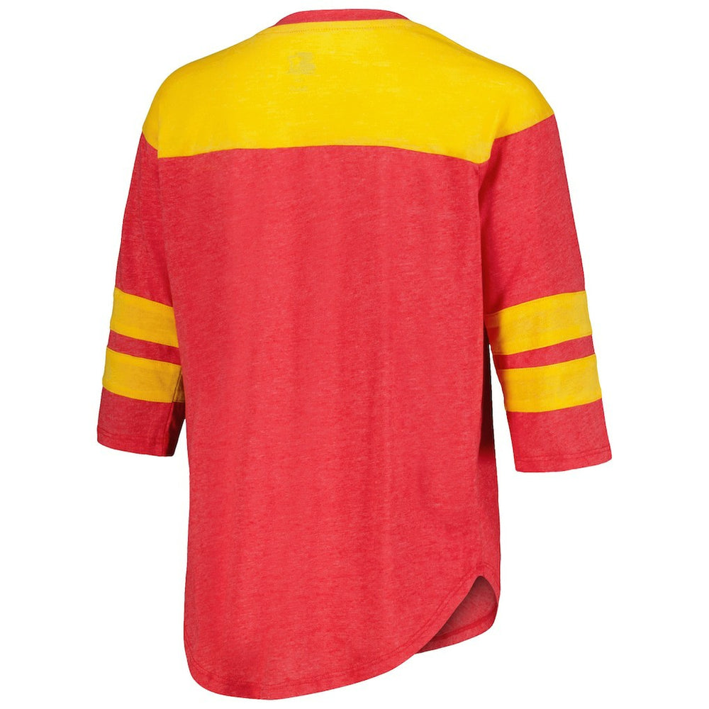 NFL Kansas City Chiefs Starter Women's Fullback Tri-Blend 3/4-Sleeve T-Shirt