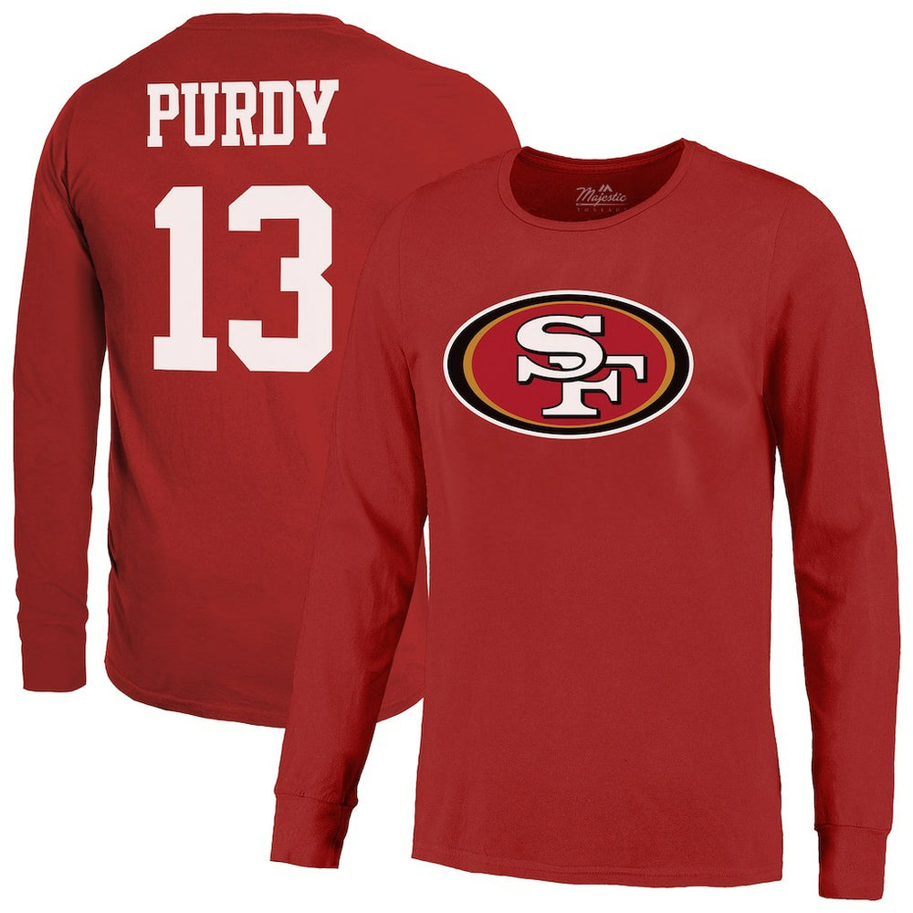 NFL San Francisco 49ers Brock Purdy  Majestic Threads Name & Number Long Sleeve T-Shirt