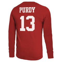 NFL San Francisco 49ers Brock Purdy  Majestic Threads Name & Number Long Sleeve T-Shirt