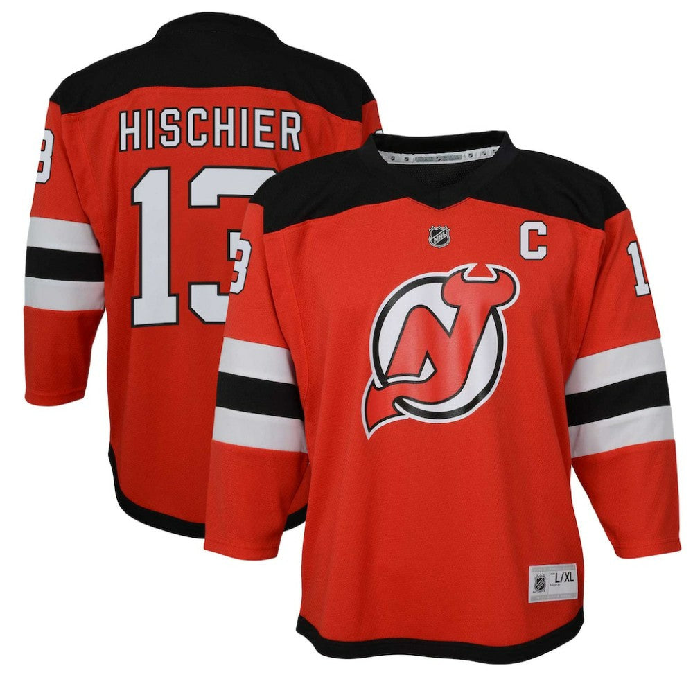 Nico Hischier New Jersey Devils Youth Captain Patch Home Replica Player Jersey