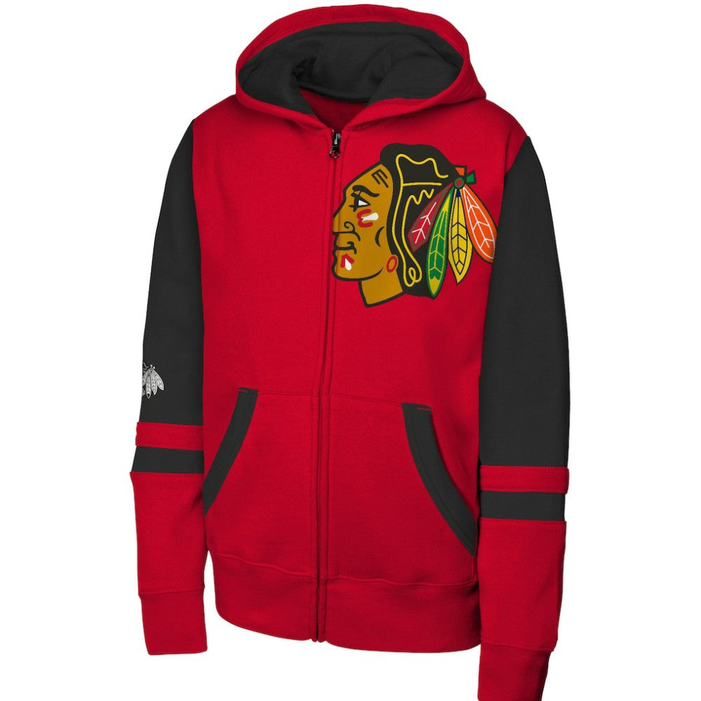 Chicago Blackhawks Youth Face Off Full-Zip Hoodie