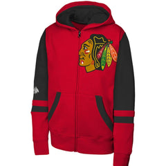 Chicago Blackhawks Youth Face Off Full-Zip Hoodie