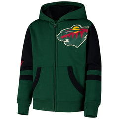 Minnesota Wild Youth Face Off Full-Zip Hoodie