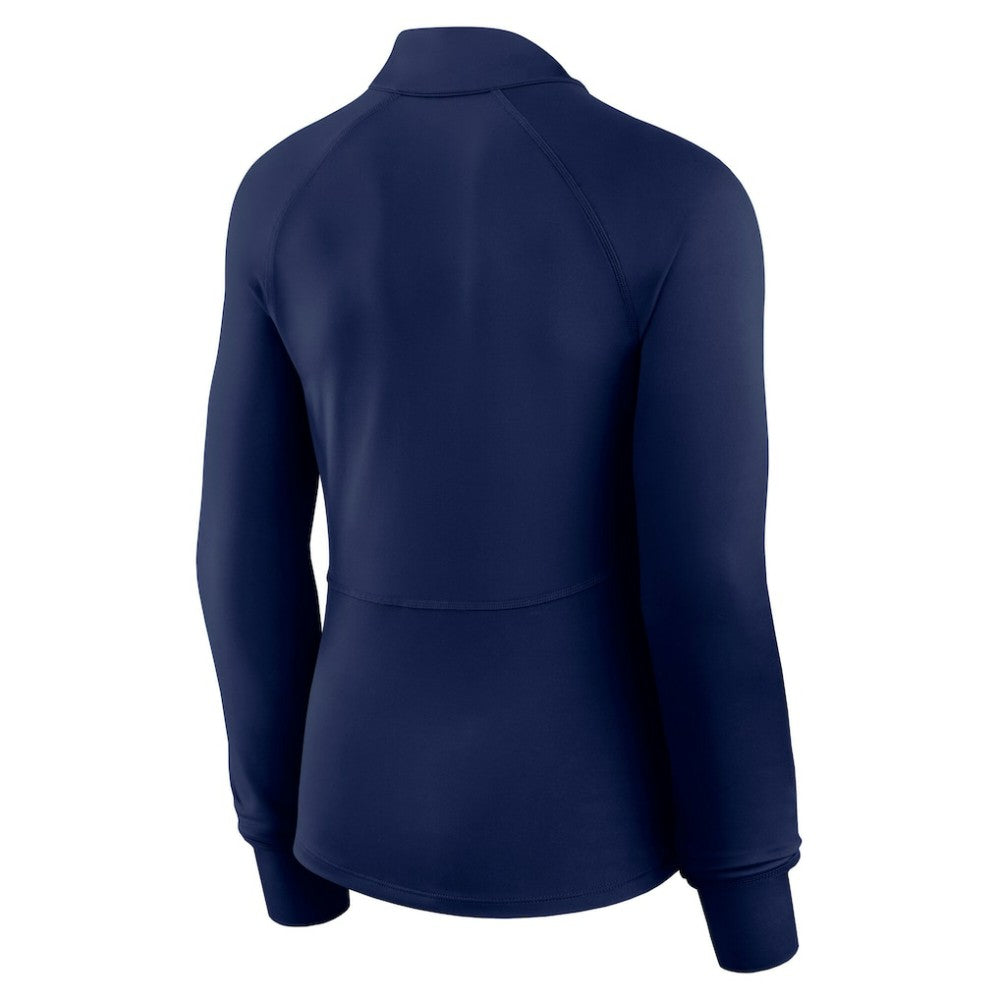 Atlanta Braves Women's Elements Raglan Tri-Blend Quarter-Zip Top - Navy