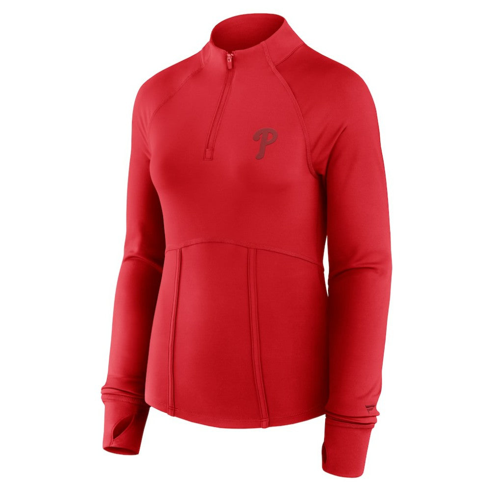 Philadelphia Phillies Women's Elements Raglan Tri-Blend Quarter-Zip Top - Red