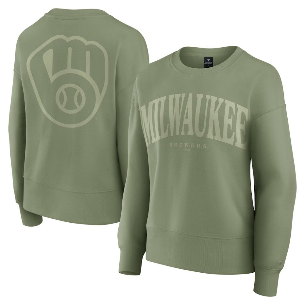 Milwaukee Brewers Women's Elements Flow Pullover Sweatshirt - Green
