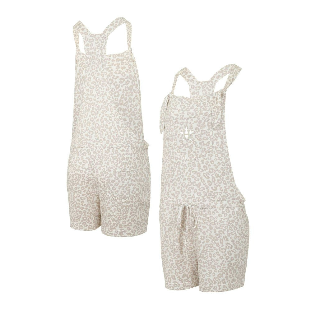 Houston Astros Concepts Sport Women's Montana Hacci Knit Romper Overalls - Cream