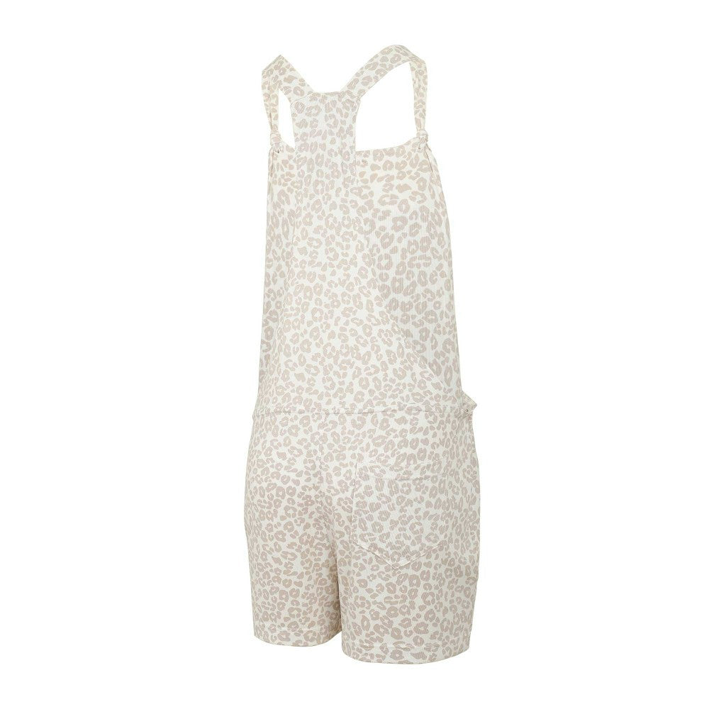 Los Angeles Dodgers Concepts Sport Women's Montana Hacci Knit Romper Overalls - Cream