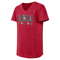 NFL Arizona Cardinals Girls Youth Flip Sequin V-Neck T-Shirt