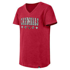 NFL Arizona Cardinals Girls Youth Flip Sequin V-Neck T-Shirt