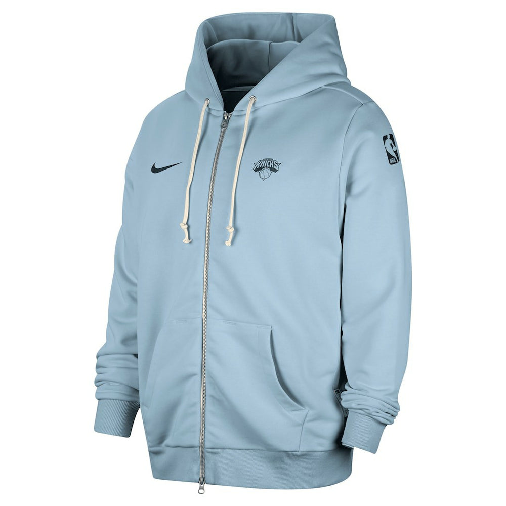 New York Knicks Authentic Standard Issue Full-Zip Hoodie Jacket - Light Blue | Nike on sale