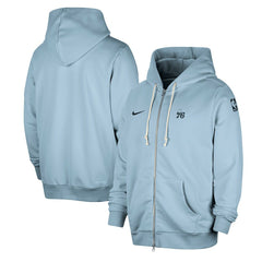 Philadelphia 76ers Authentic Standard Issue Full-Zip Hoodie Jacket - Light Blue | Nike outlet