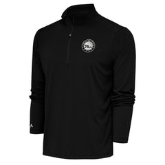 Philadelphia 76ers Antigua Metallic Logo Tribute Quarter-Zip Pullover - Black discount