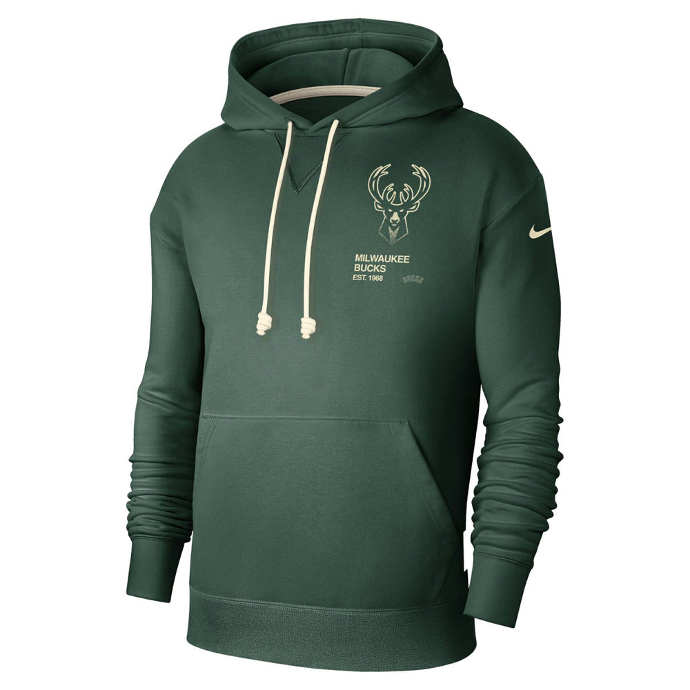 Milwaukee Bucks Courtside Standard Issue Premium Performance Pullover Hoodie - Hunter Green | Nike on sale