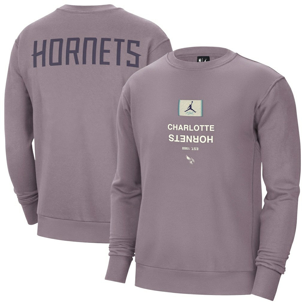 Charlotte Hornets Jordan Brand Courtside Statement Edition Heavyweight Pullover Sweatshirt - Purple shop
