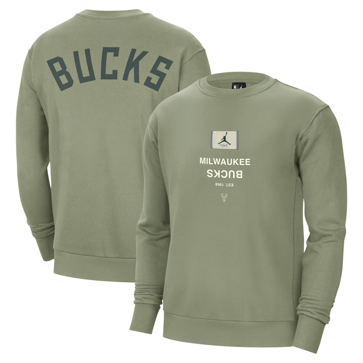 Milwaukee Bucks Jordan Brand Courtside Statement Edition Heavyweight Pullover Sweatshirt - Green sale