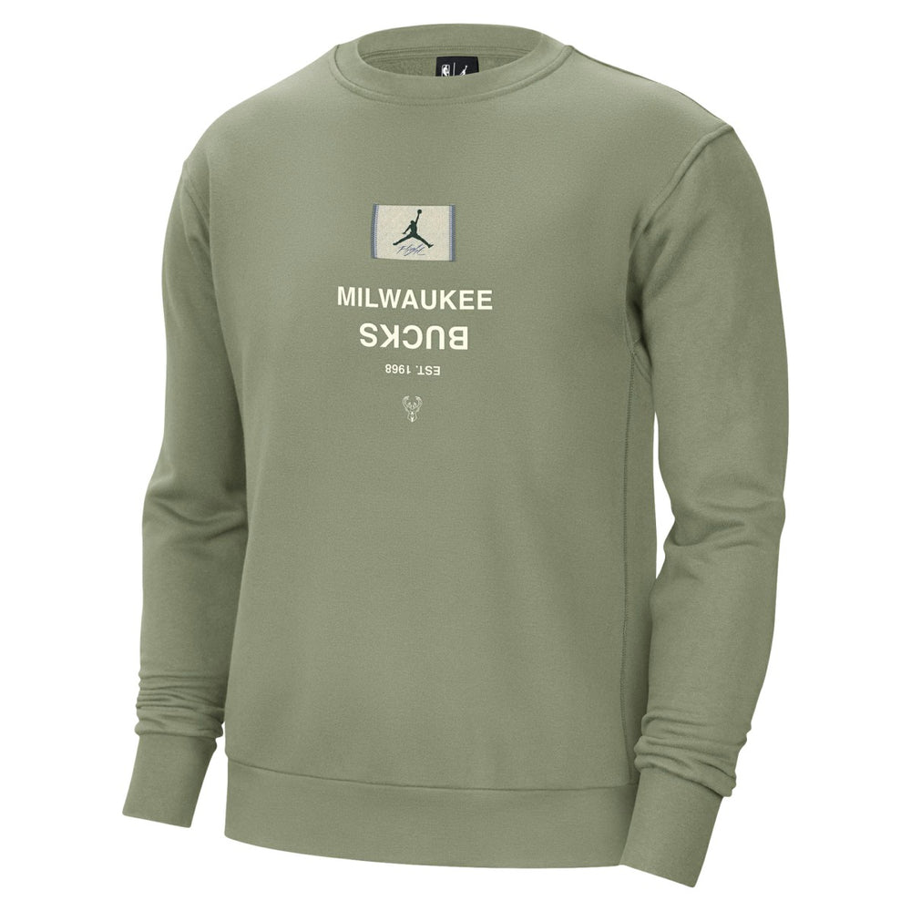 Milwaukee Bucks Jordan Brand Courtside Statement Edition Heavyweight Pullover Sweatshirt - Green sale