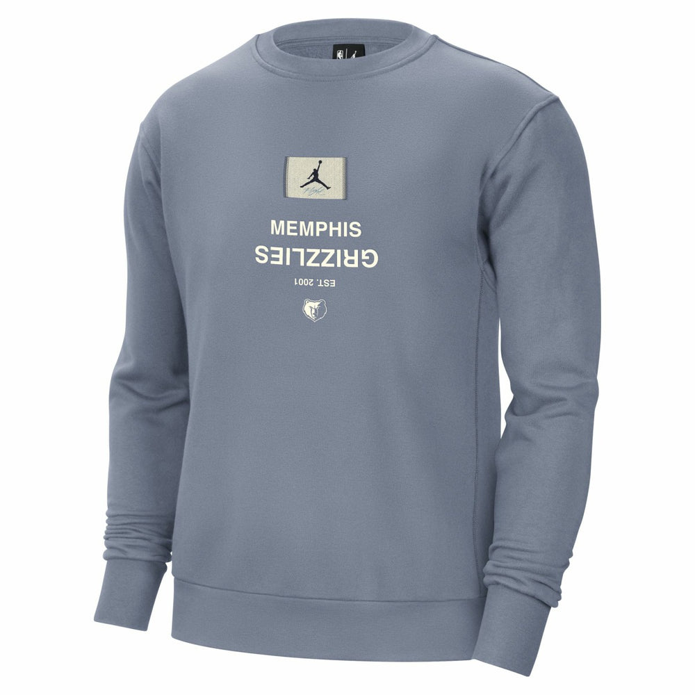 Memphis Grizzlies Jordan Brand Courtside Statement Edition Heavyweight Pullover Sweatshirt - Blue sale