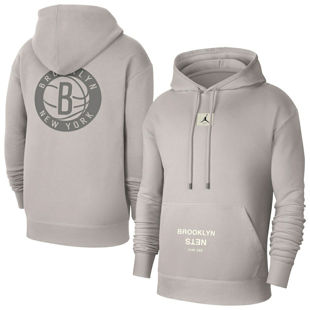 Brooklyn Nets Jordan Brand Courtside Statement Edition Pullover Hoodie - Heather Gray discount