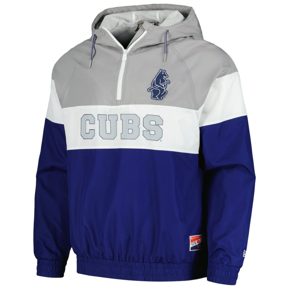 Chicago Cubs Ripstop Raglan Quarter-Zip Hoodie Windbreaker Jacket - Royal | New Era