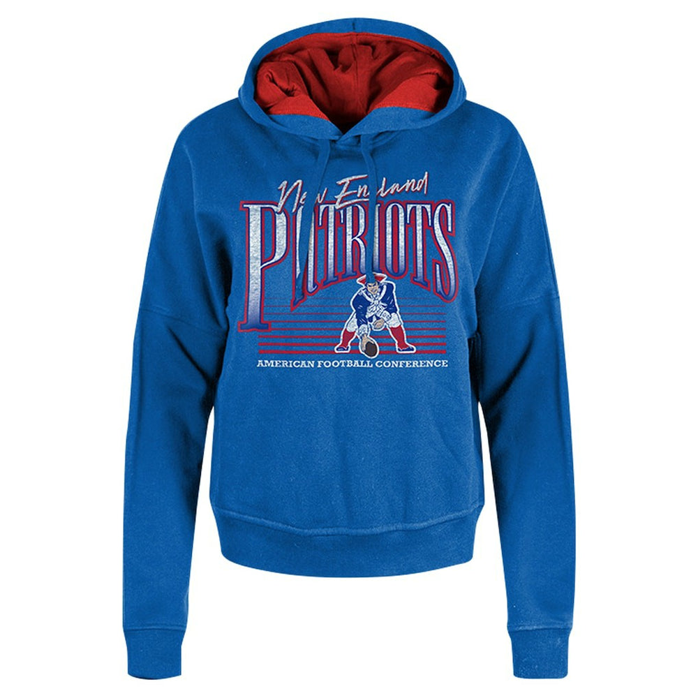 NFL New England Patriots Women's Throwback Boxy Pullover Hoodie