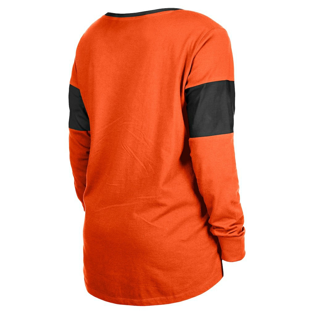 NFL Cincinnati Bengals Women's Lace-Up Notch-Neck Long Sleeve T-Shirt