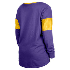NFL Minnesota Vikings Women's Lace-Up Notch-Neck Long Sleeve T-Shirt