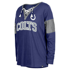 NFL Indianapolis Colts Women's Lace-Up Notch-Neck Long Sleeve T-Shirt