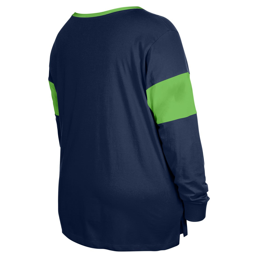 NFL Seattle Seahawks Women's Plus Size Lace-Up Notch Neck Long Sleeve T-Shirt