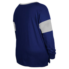 NFL Indianapolis Colts Women's Plus Size Lace-Up Notch Neck Long Sleeve T-Shirt
