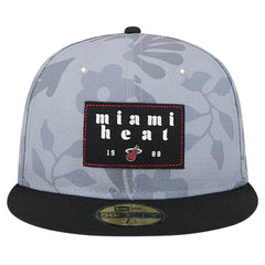 Miami Heat Palm Fronds 2-Tone 59FIFTY Fitted Hat - Gray | New Era outlet
