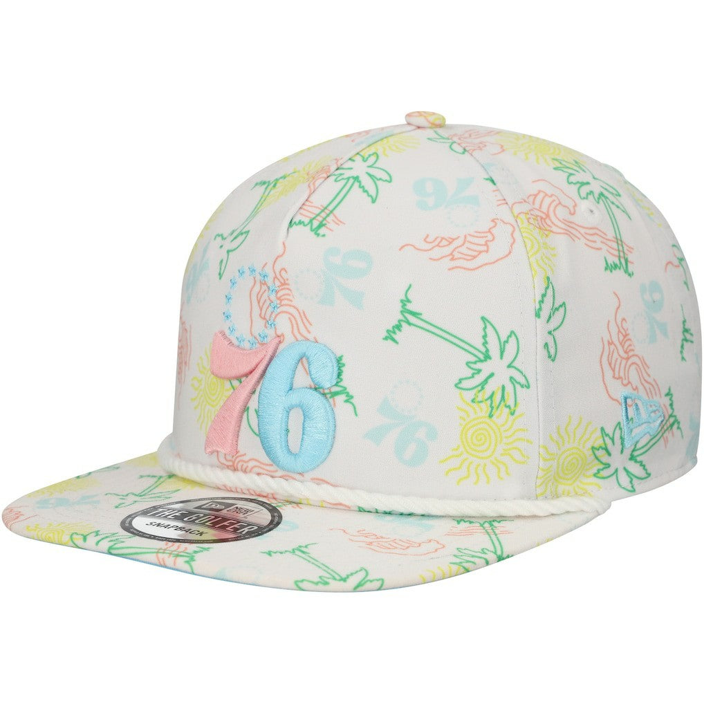 Philadelphia 76ers Palm Trees and Waves Golfer Adjustable Hat - White | New Era outlet