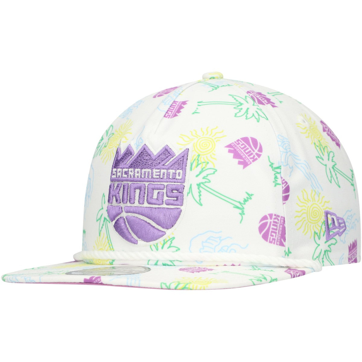 Sacramento Kings Palm Trees and Waves Golfer Adjustable Hat - White | New Era cheap