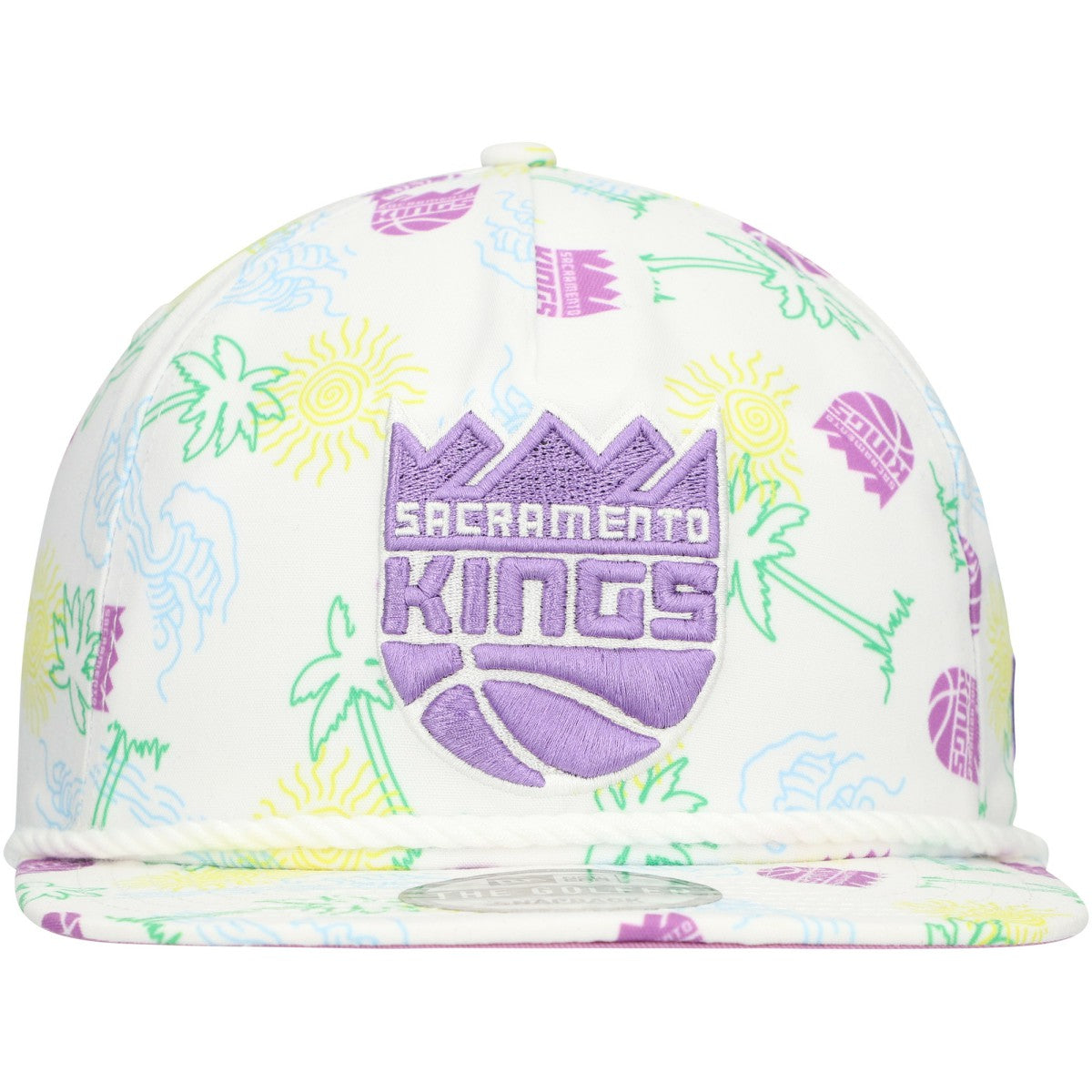 Sacramento Kings Palm Trees and Waves Golfer Adjustable Hat - White | New Era cheap