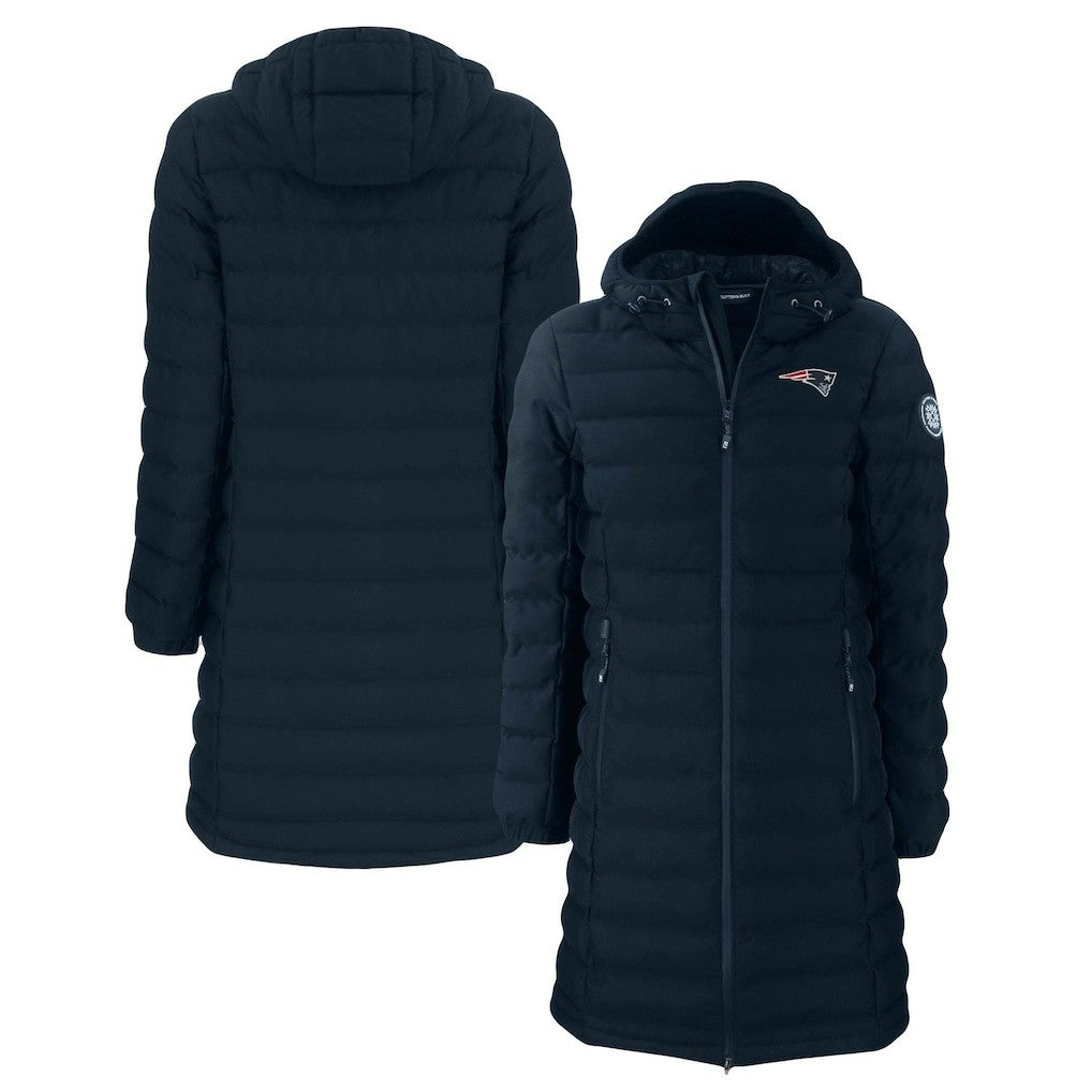 NFL New England Patriots Cutter & Buck Women's Mission Ridge Repreve Eco Insulated Long Full-Zip Puffer Jacket