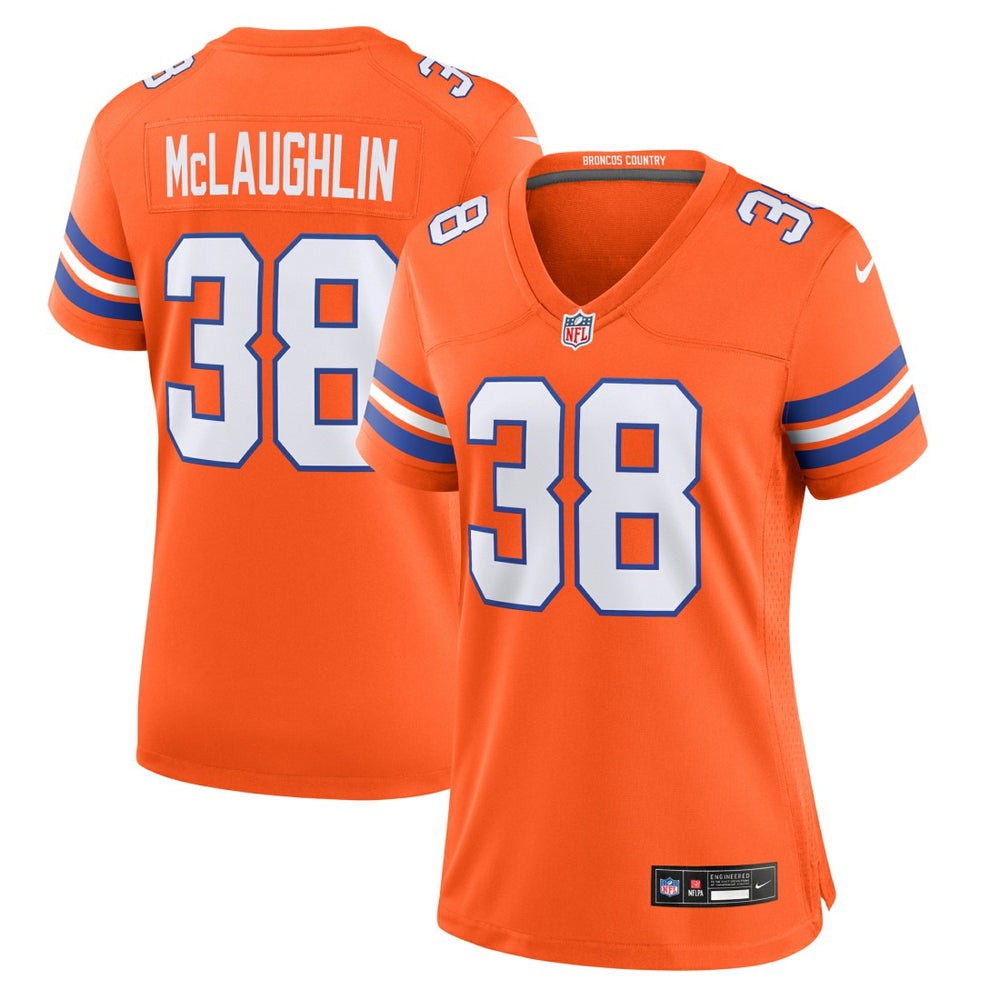 NFL Denver Broncos Jaleel McLaughlin  Women's Mile High Collection 1977 Throwback Player Game Jersey