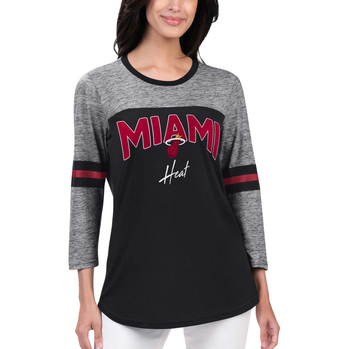 Miami Heat G-III 4Her by Carl Banks Women's Play the Game 3/4-Sleeve T-Shirt - Black for sale