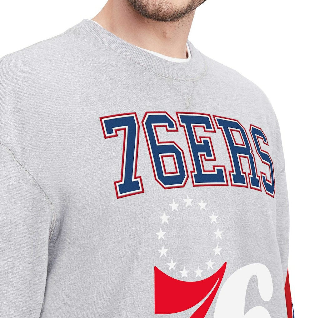 Philadelphia 76ers Tommy Jeans Hayes Crew Neck Pullover Sweatshirt - Heather Gray sale