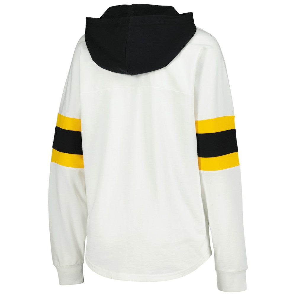 Pittsburgh Penguins G-III 4Her by Carl Banks Women's Goal Zone Long Sleeve Lace-Up Hoodie T-Shirt