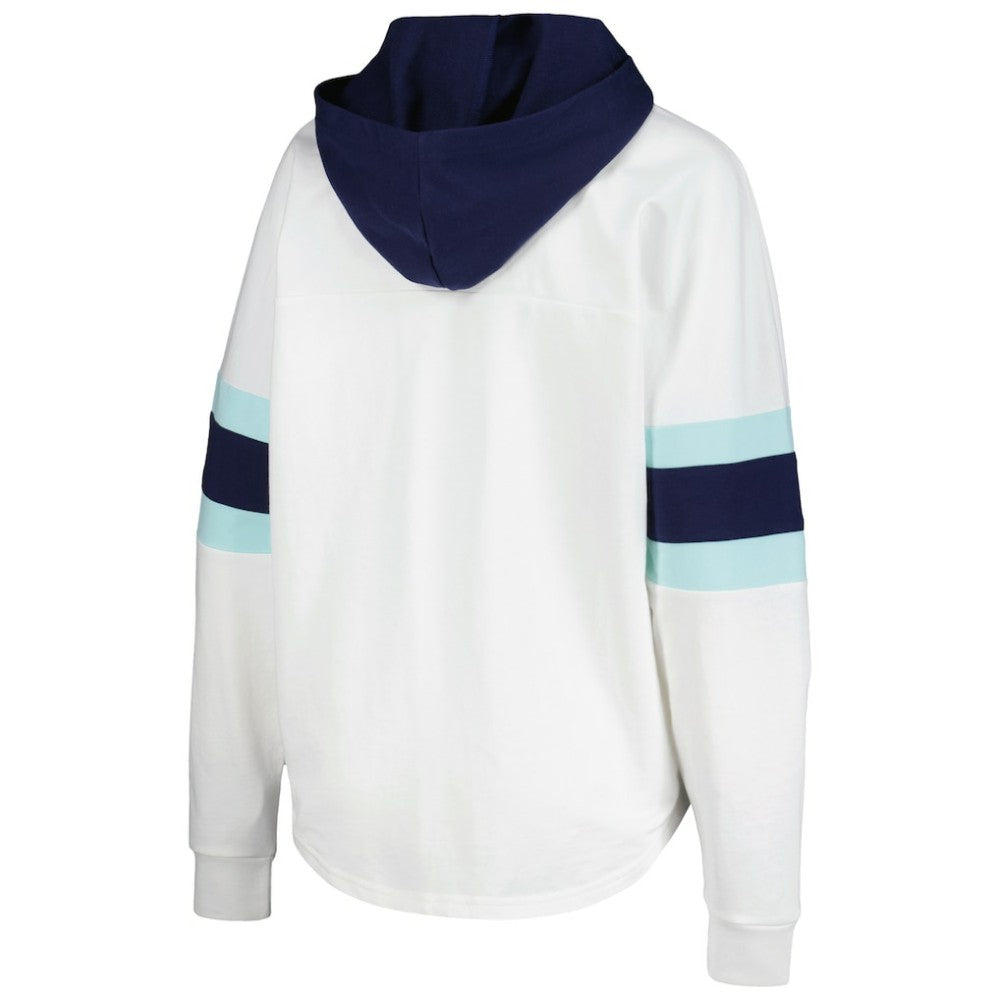 Seattle Kraken G-III 4Her by Carl Banks Women's Goal Zone Long Sleeve Lace-Up Hoodie T-Shirt