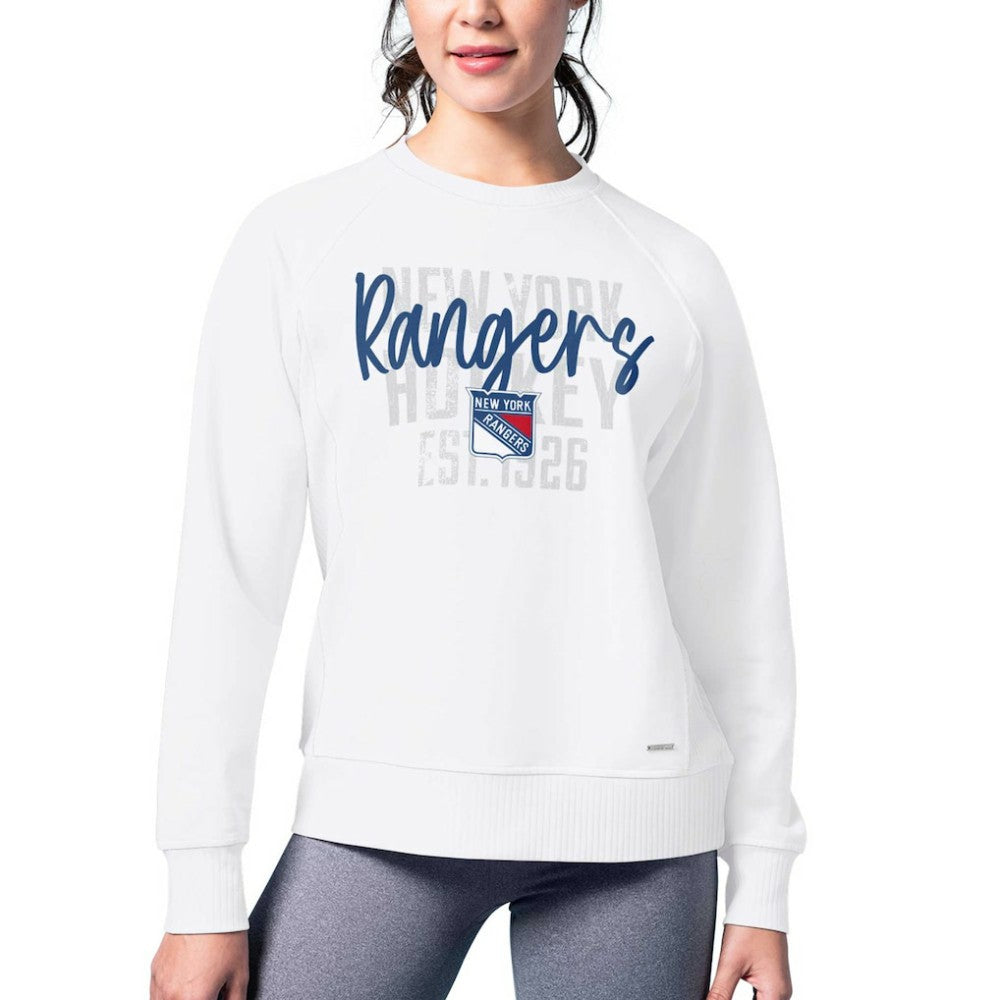 New York Rangers MSX by Michael Strahan Women's Millie Raglan Pullover Sweatshirt